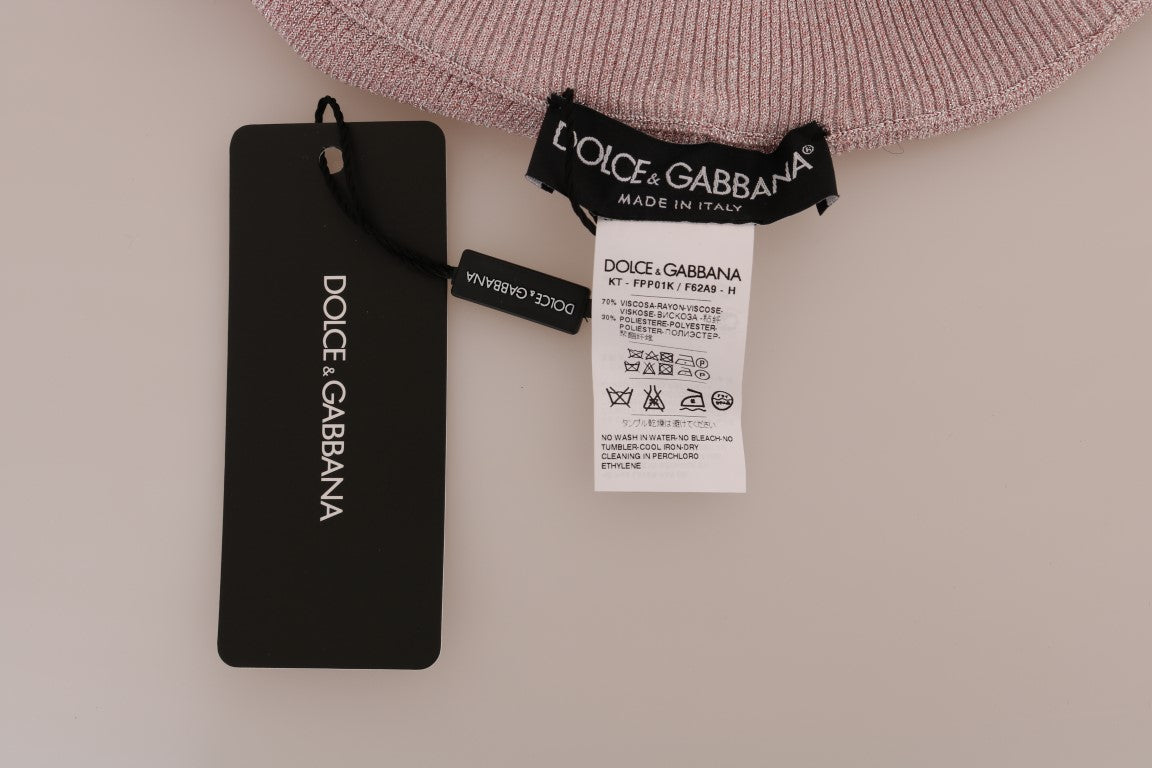 Dolce & Gabbana Елегантен розов еластичен панталон със средна талия