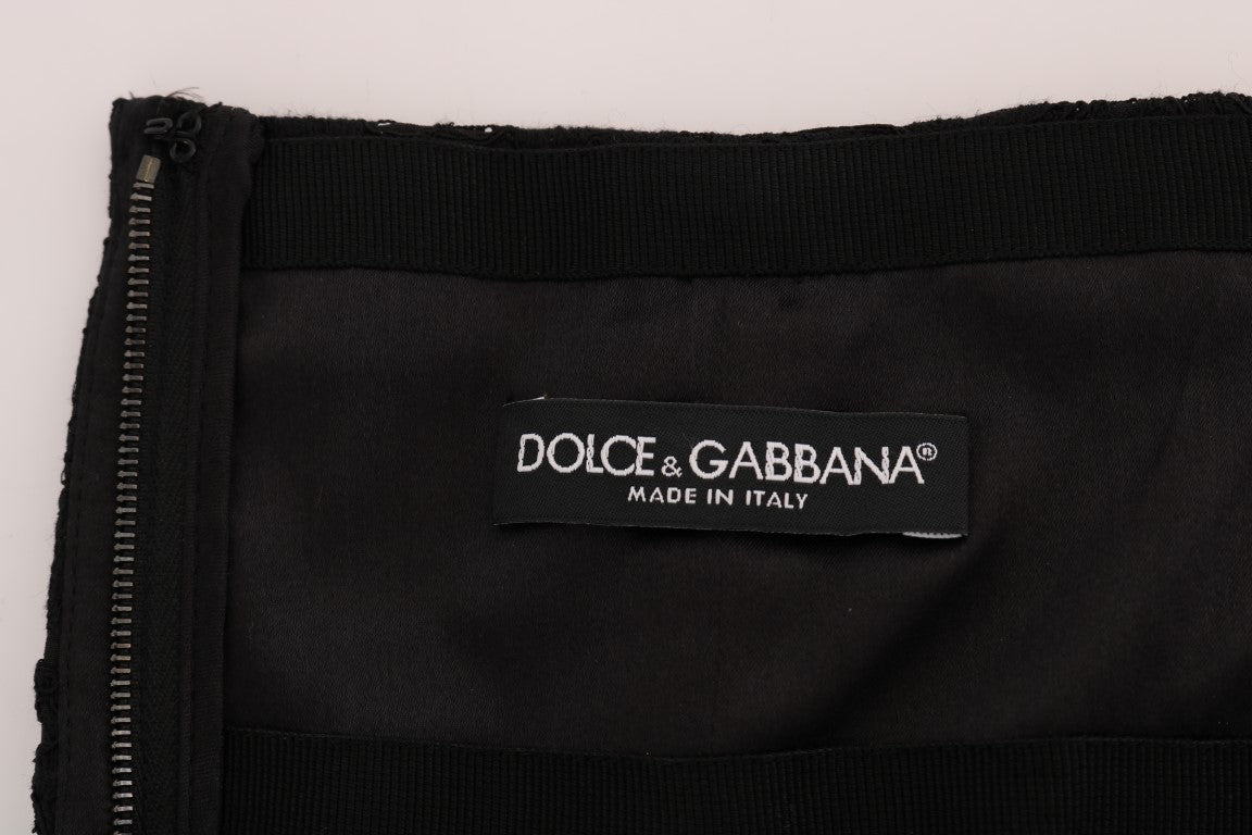 Dolce & Gabbana Елегантна флорална дантелена мини пола с А-силует