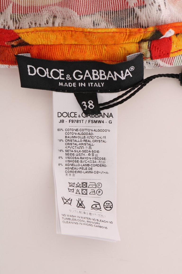 Украсена блуза от креп Dolce & Gabbana с принт на цветя