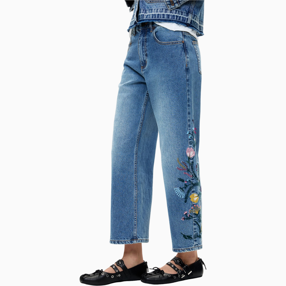 Дамски дънки Desigual Women Jeans 26WWDD16 5053 Side View