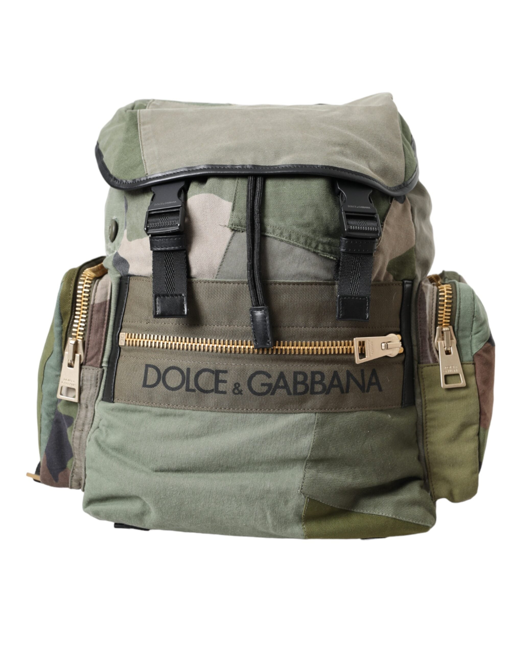 Dolce & Gabbana Military Green Patchwork Rucksack Чанта за раница