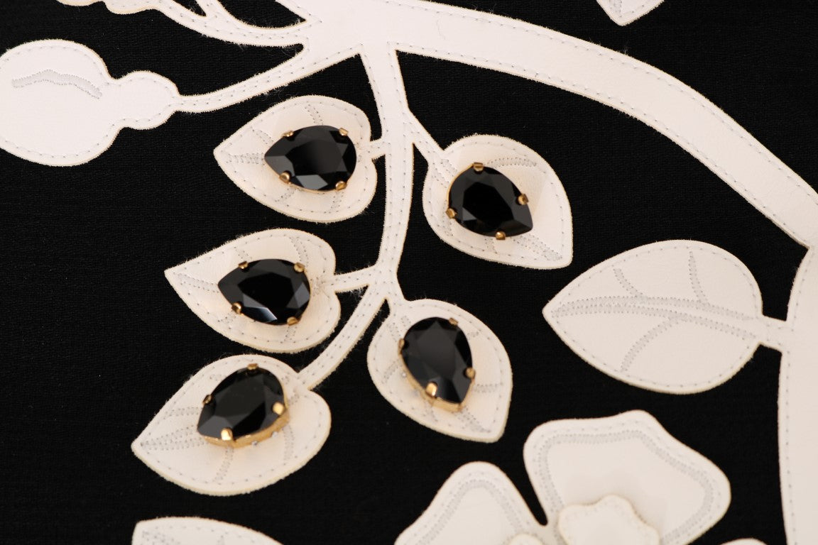 Вълнено палто с флорални бродирани кристали Dolce & Gabbana