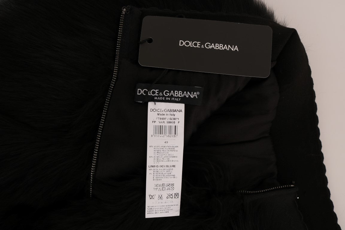 Dolce & Gabbana Елегантни мини къси панталони с черна кожа