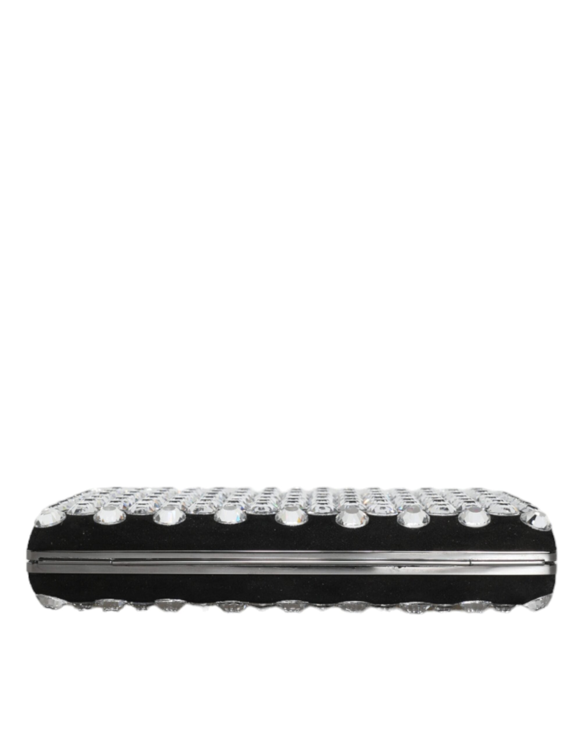 Dolce & Gabbana Черна кадифена Crystal Clutch Вечерна чанта за парти