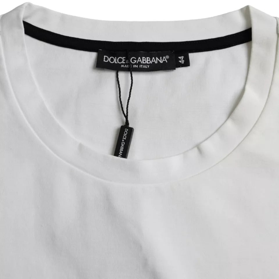 Памучна мъжка тениска Dolce & Gabbana White Red Lips Print