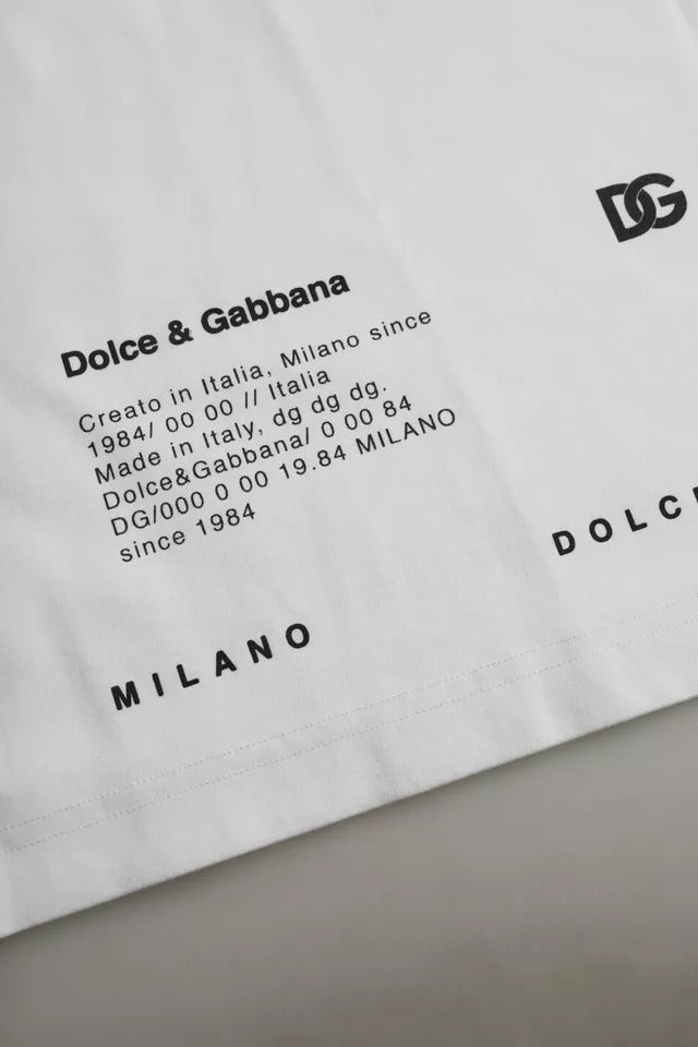 Памучна мъжка тениска Dolce & Gabbana White Red Lips Print