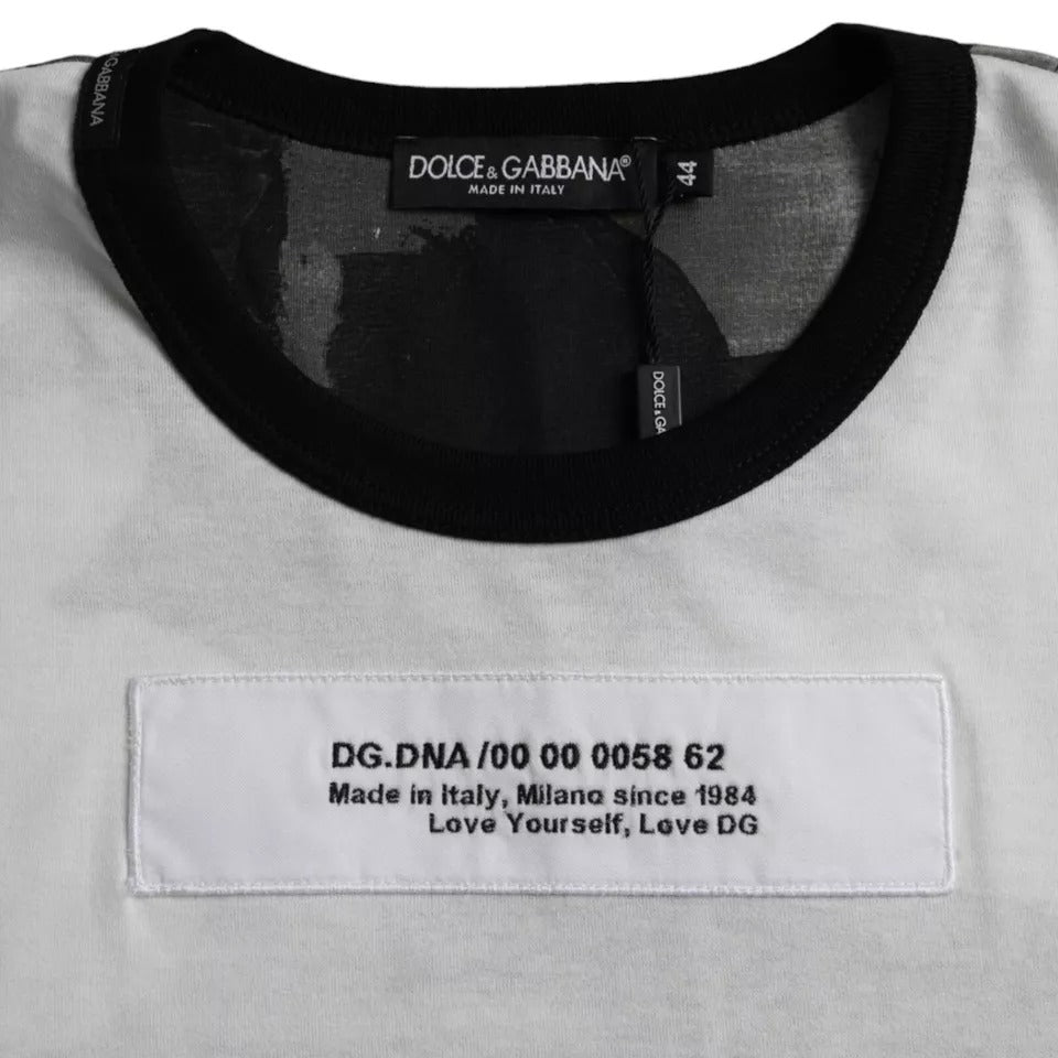 Мъжка тениска Dolce & Gabbana Black White Camouflage Round Neck T-shirt