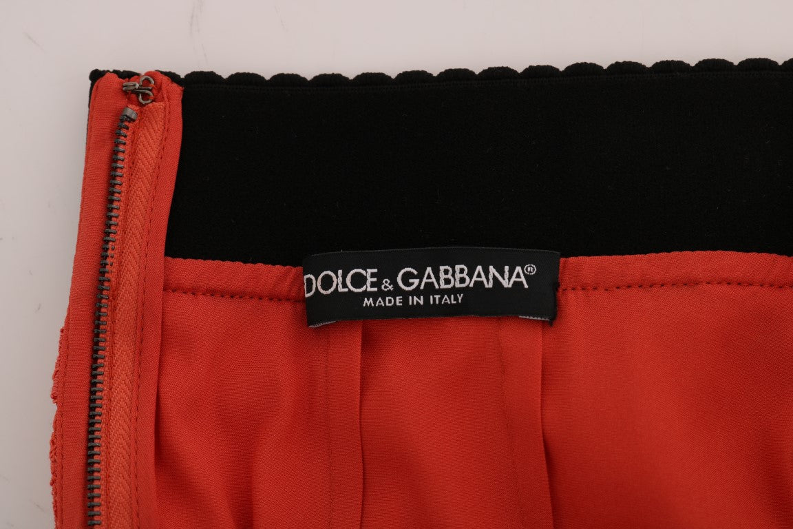 Dolce & Gabbana Оранжева макрамена дантелена пола молив