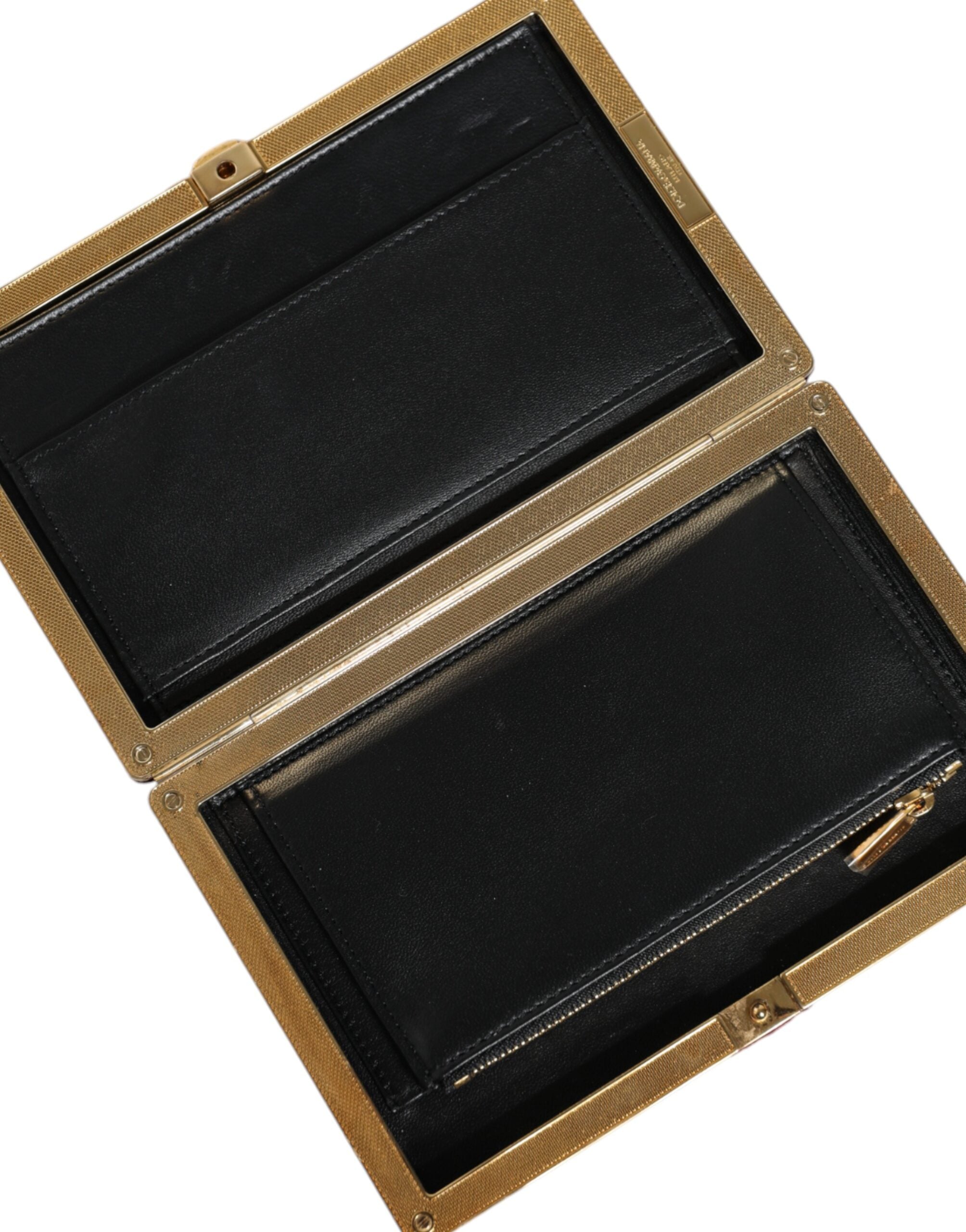 Dolce & Gabbana Червена кадифена златиста рамка Clutch Вечерна чанта за парти