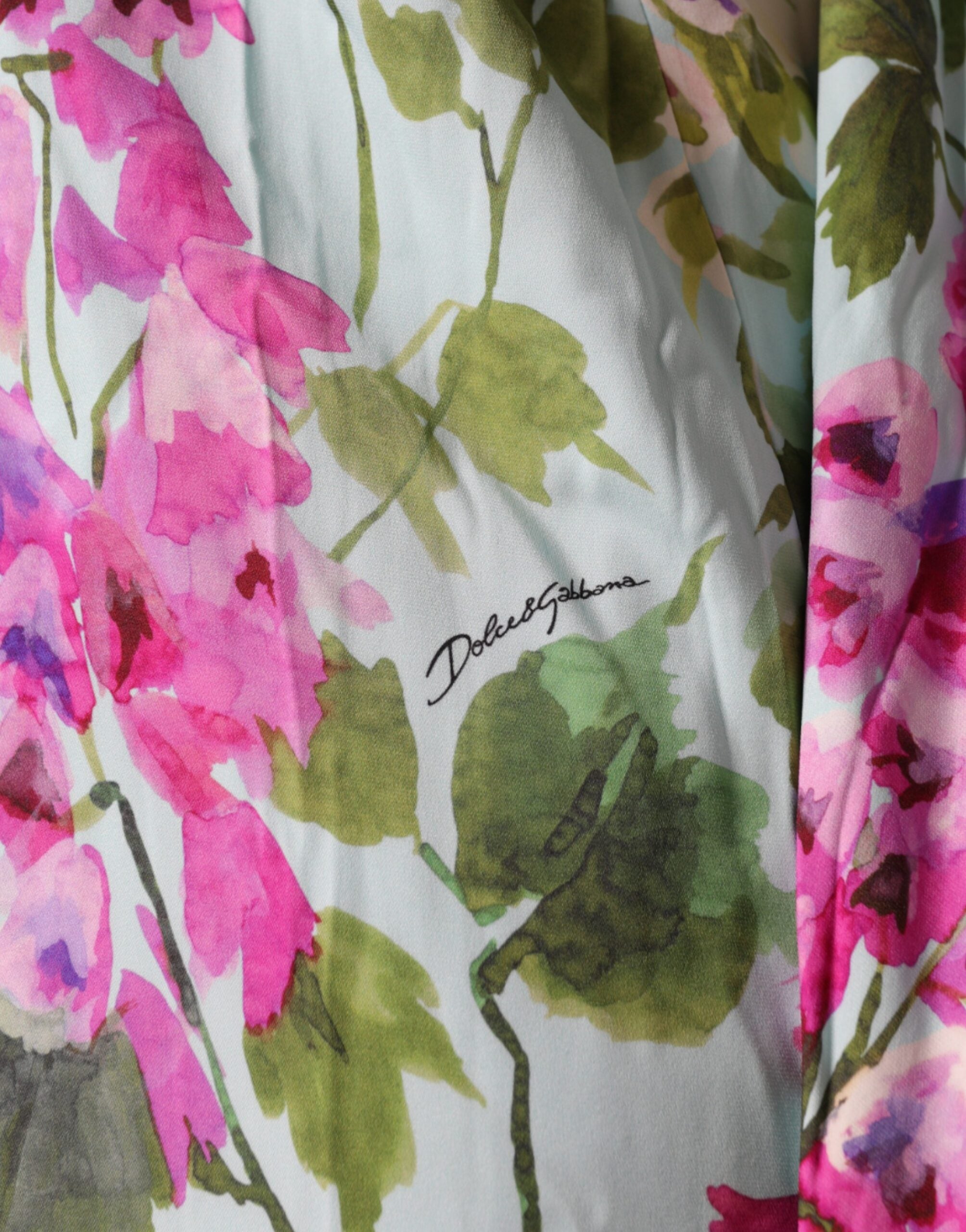 Dolce & Gabbana Многоцветна копринена еластична рокля с фолио