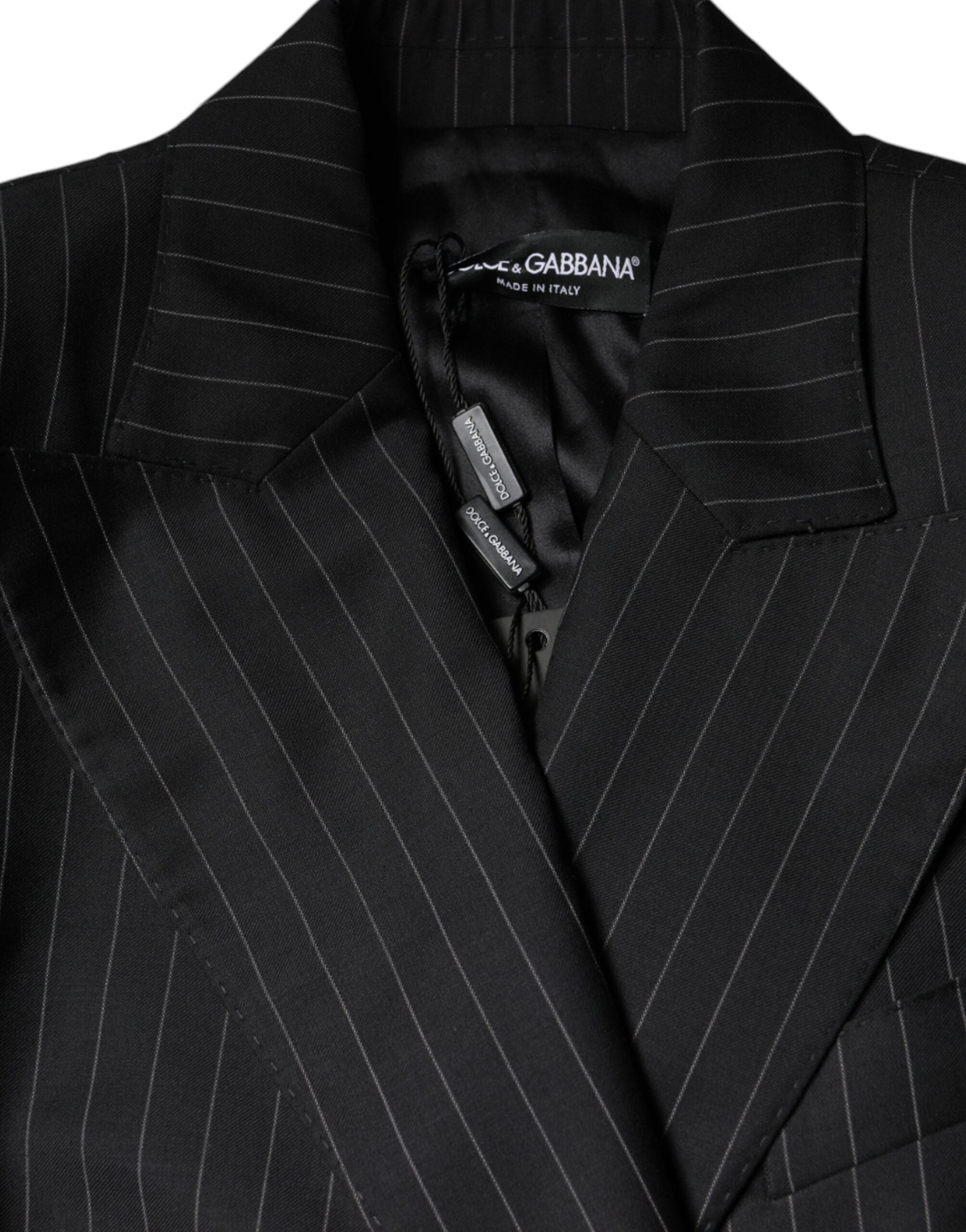 Двуредно яке с черни райета Dolce & Gabbana