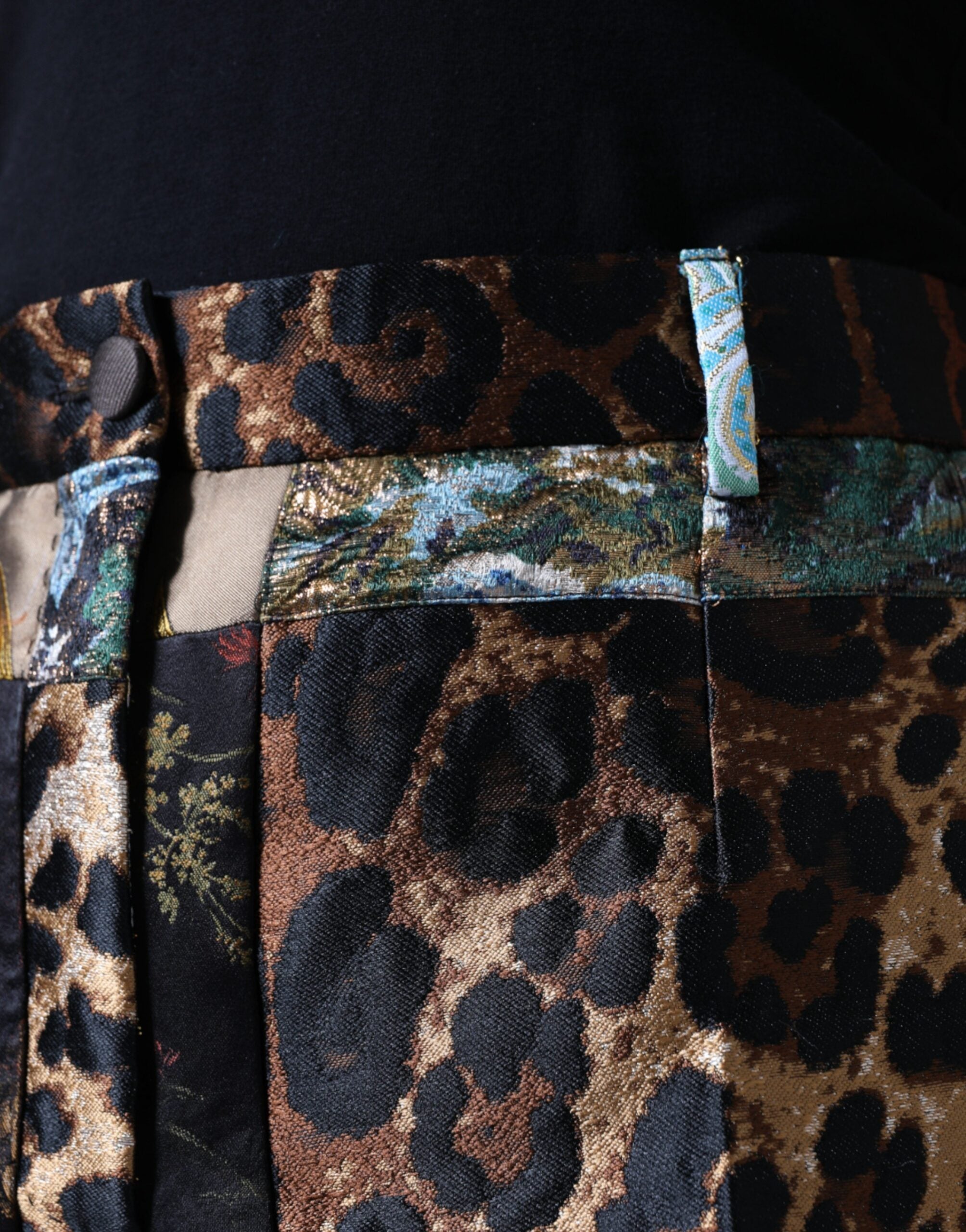 Dolce & Gabbana многоцветен жакардов панталон с висока талия