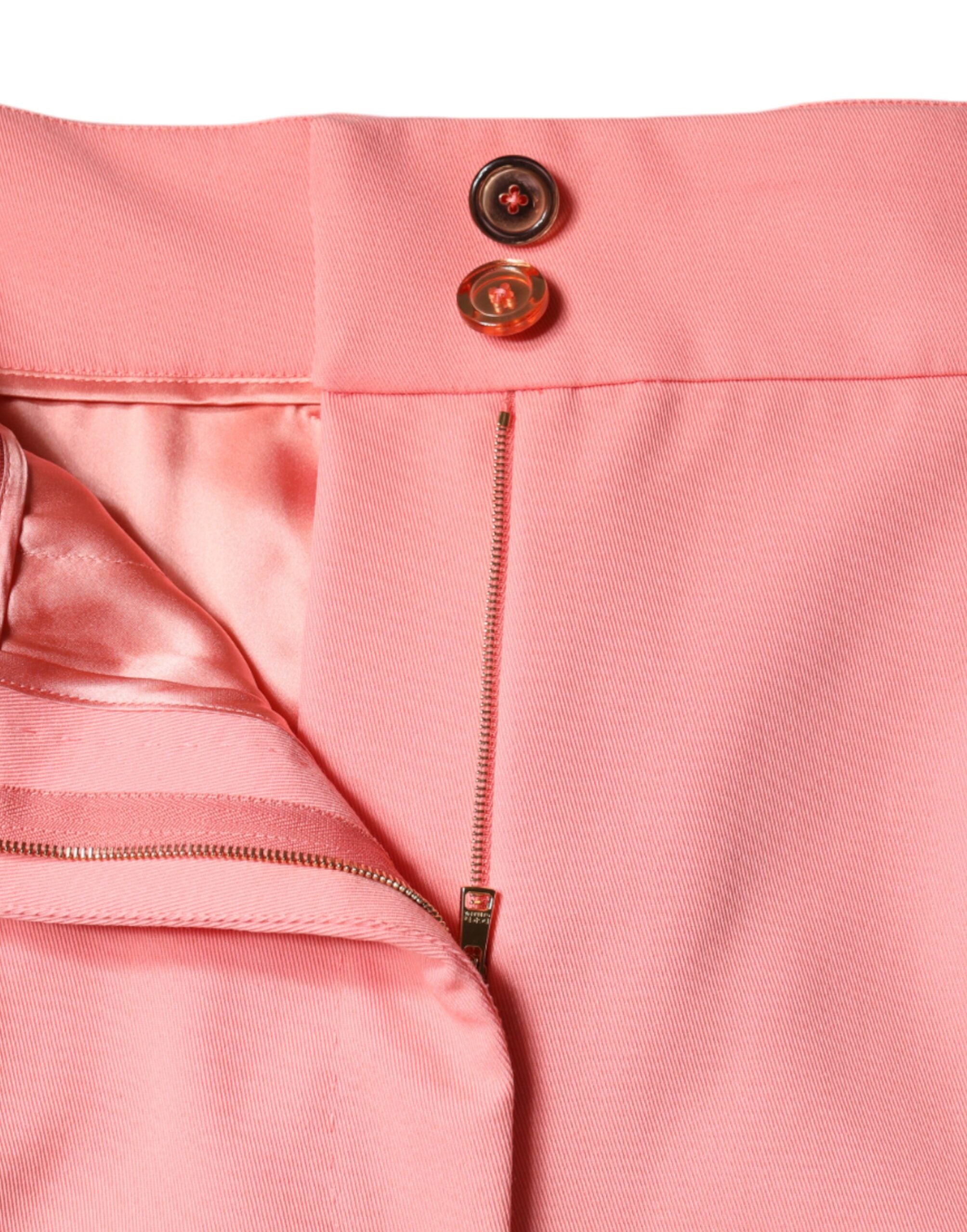 Dolce & Gabbana розови полиестерни стеснени панталони с висока талия