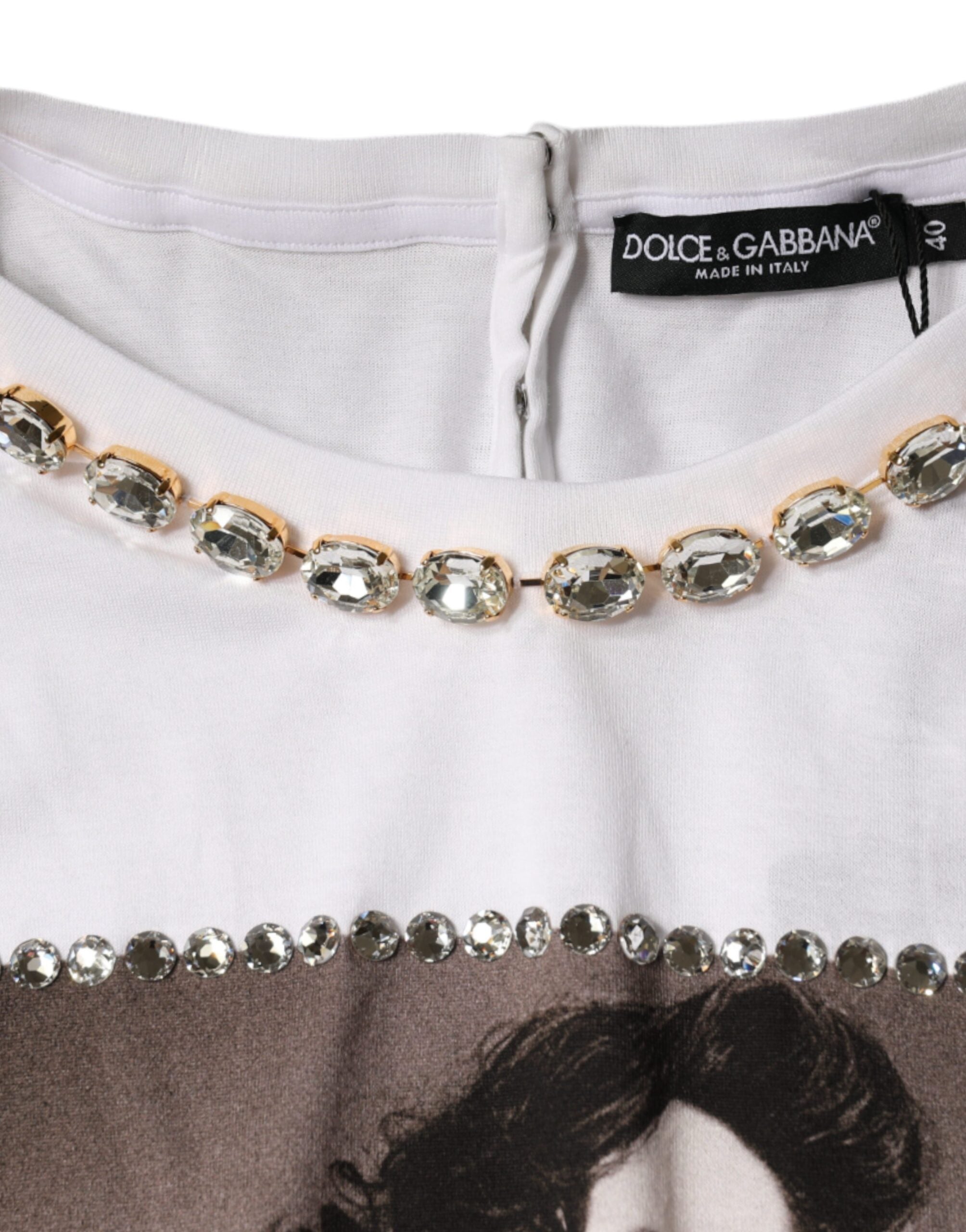 Дамска бяла тениска Dolce & Gabbana J.LO Embellished Women T-shirt