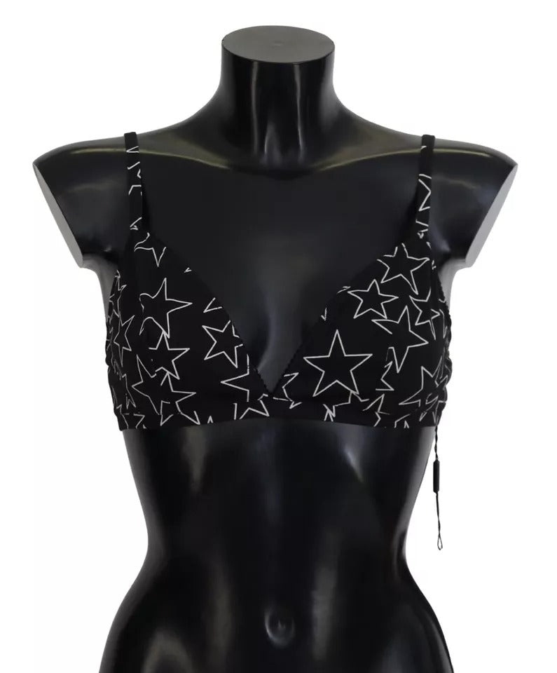 Dolce & Gabbana Black Millennials Star Non Wire памучен сутиен Бельо