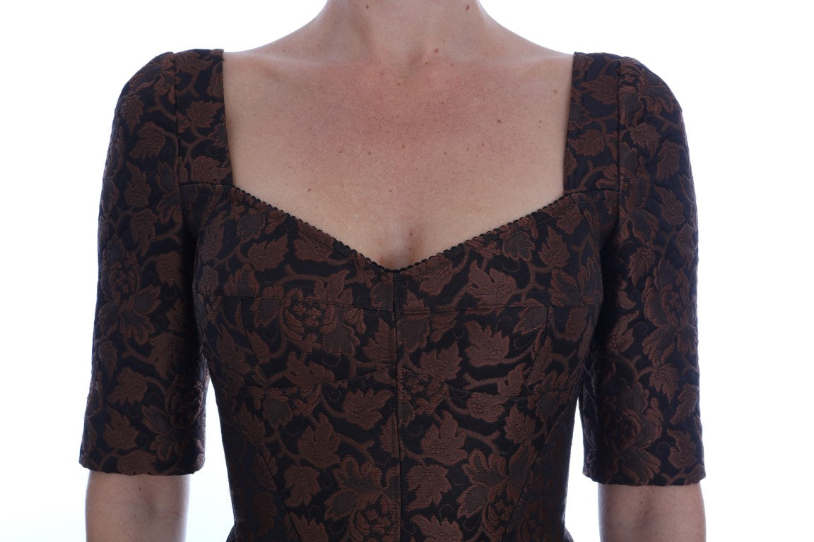 Dolce & Gabbana Chic кафява мини рокля от вълнена смес