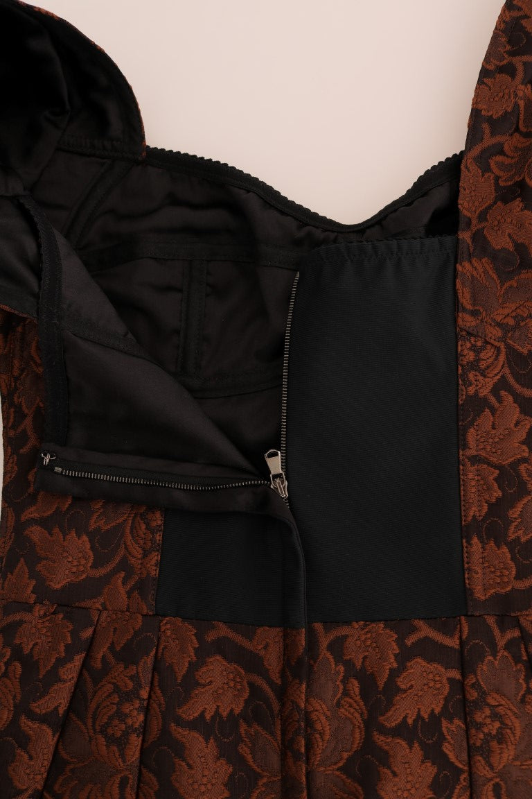 Dolce & Gabbana Chic кафява мини рокля от вълнена смес