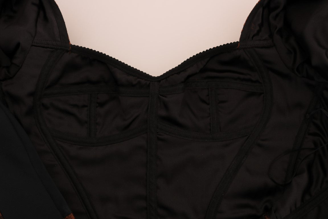 Dolce & Gabbana Chic кафява мини рокля от вълнена смес