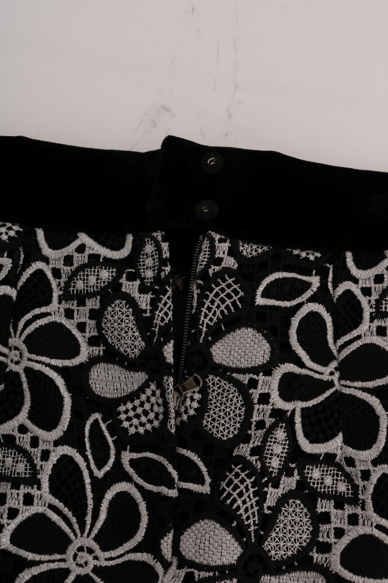 Елегантна дантелена мини пола Dolce & Gabbana с кристални детайли