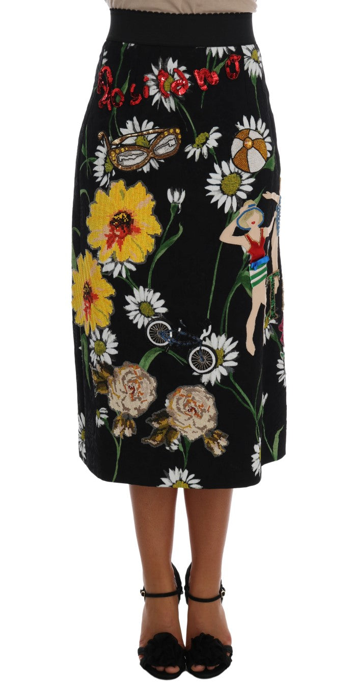 Dolce & Gabbana украсена пола с А-силует до средата на прасеца