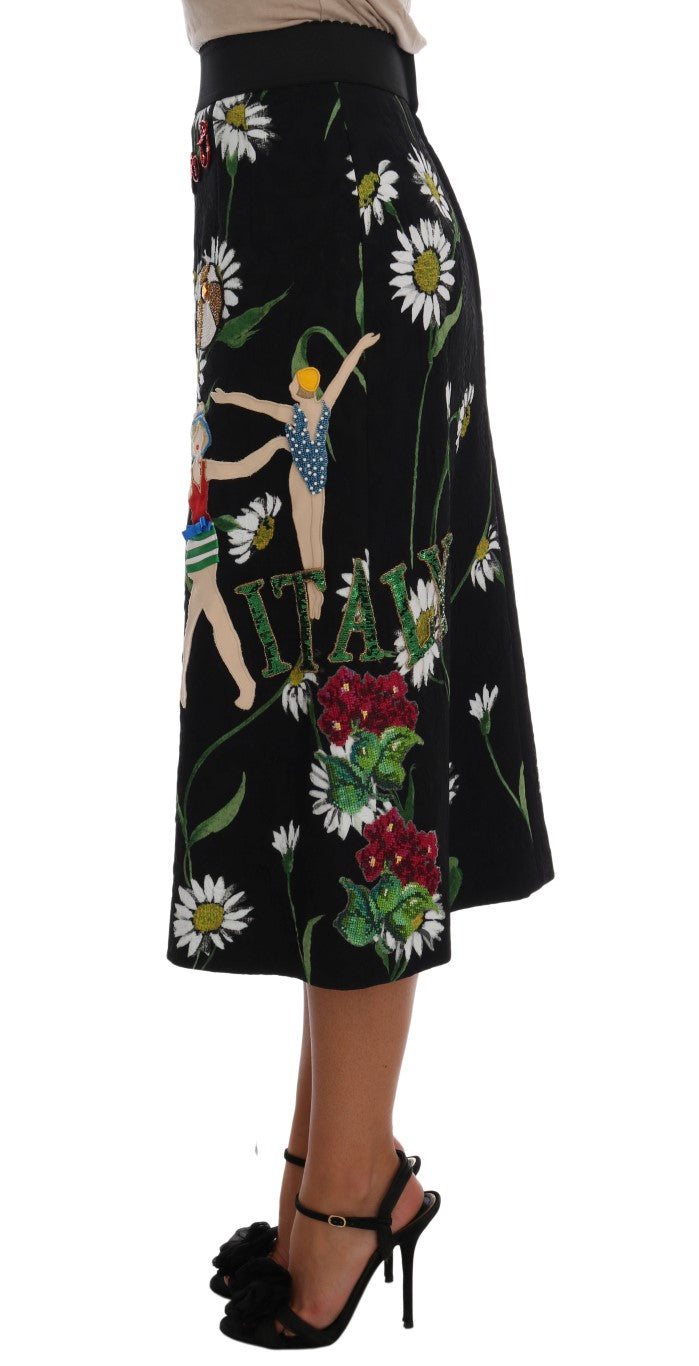 Dolce & Gabbana украсена пола с А-силует до средата на прасеца