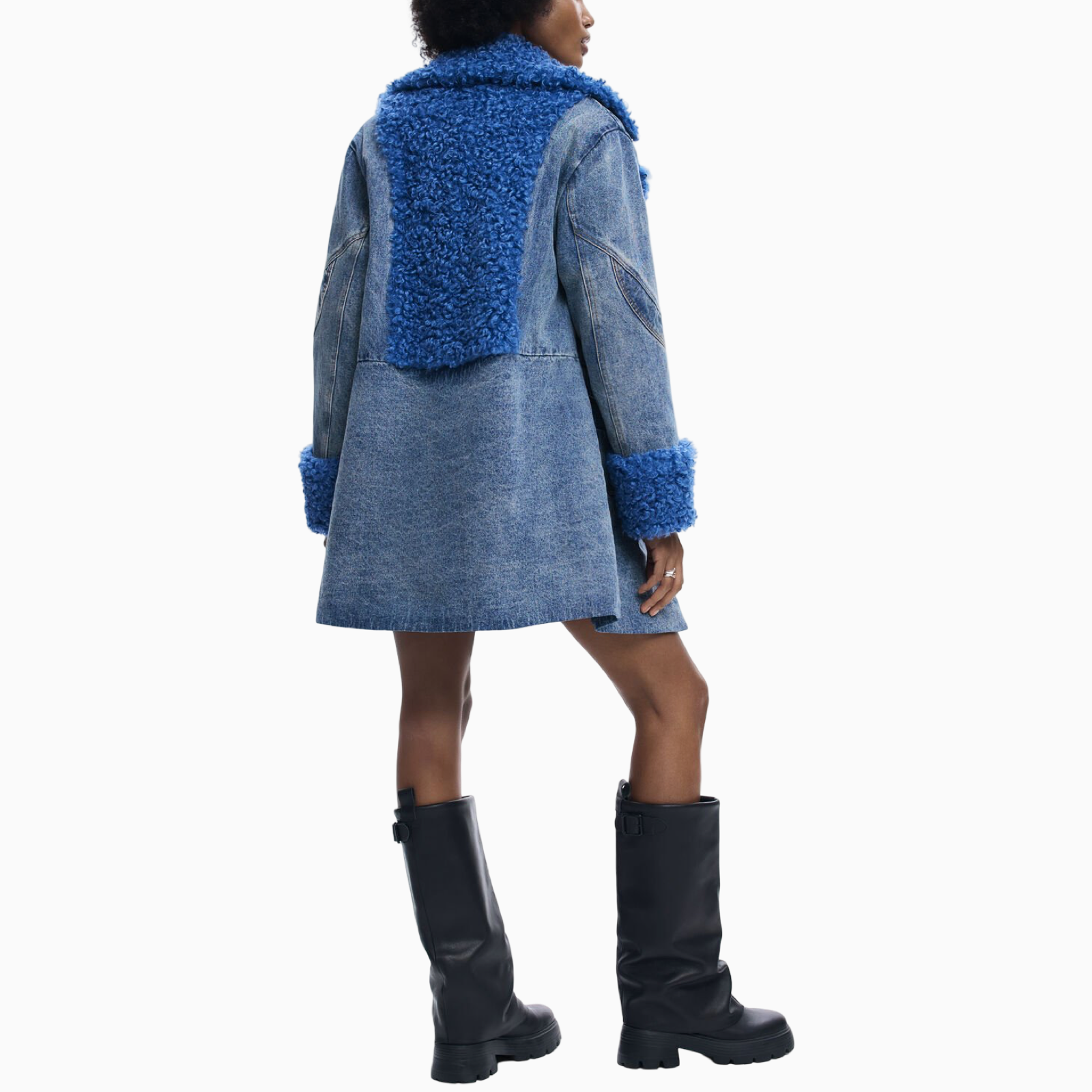 Дамско дънково палто Desigual Women Denim Coat 26SWEWX1 2051 Back View