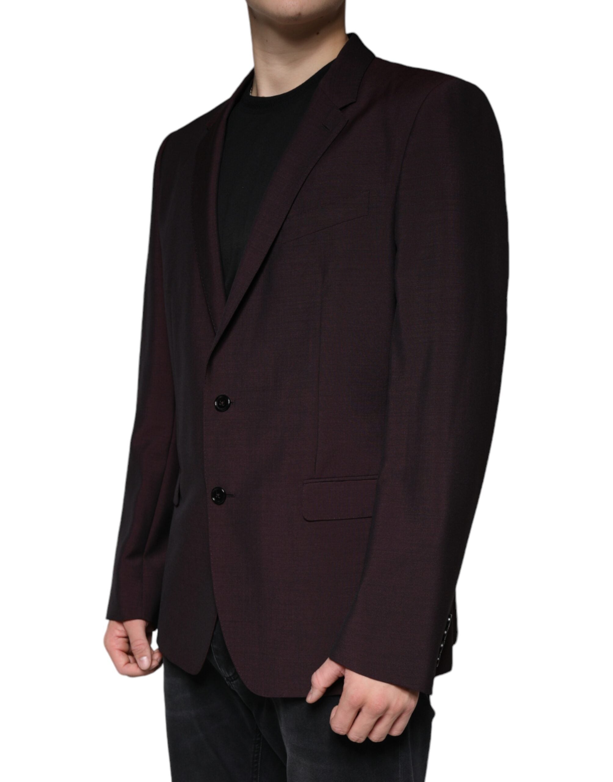 Вълнена едноредна рокля Dolce & Gabbana Bordeaux Blazer