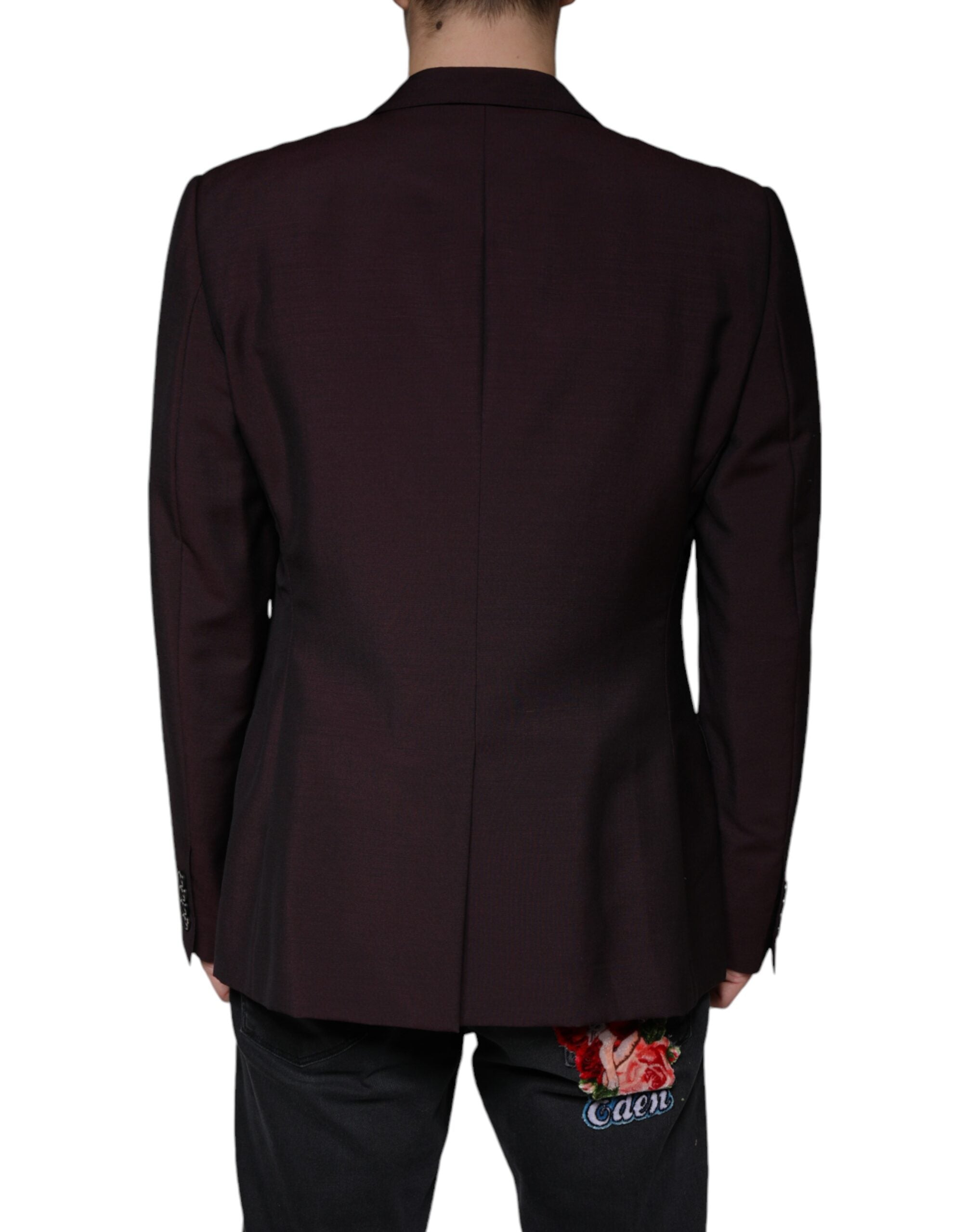 Вълнена едноредна рокля Dolce & Gabbana Bordeaux Blazer