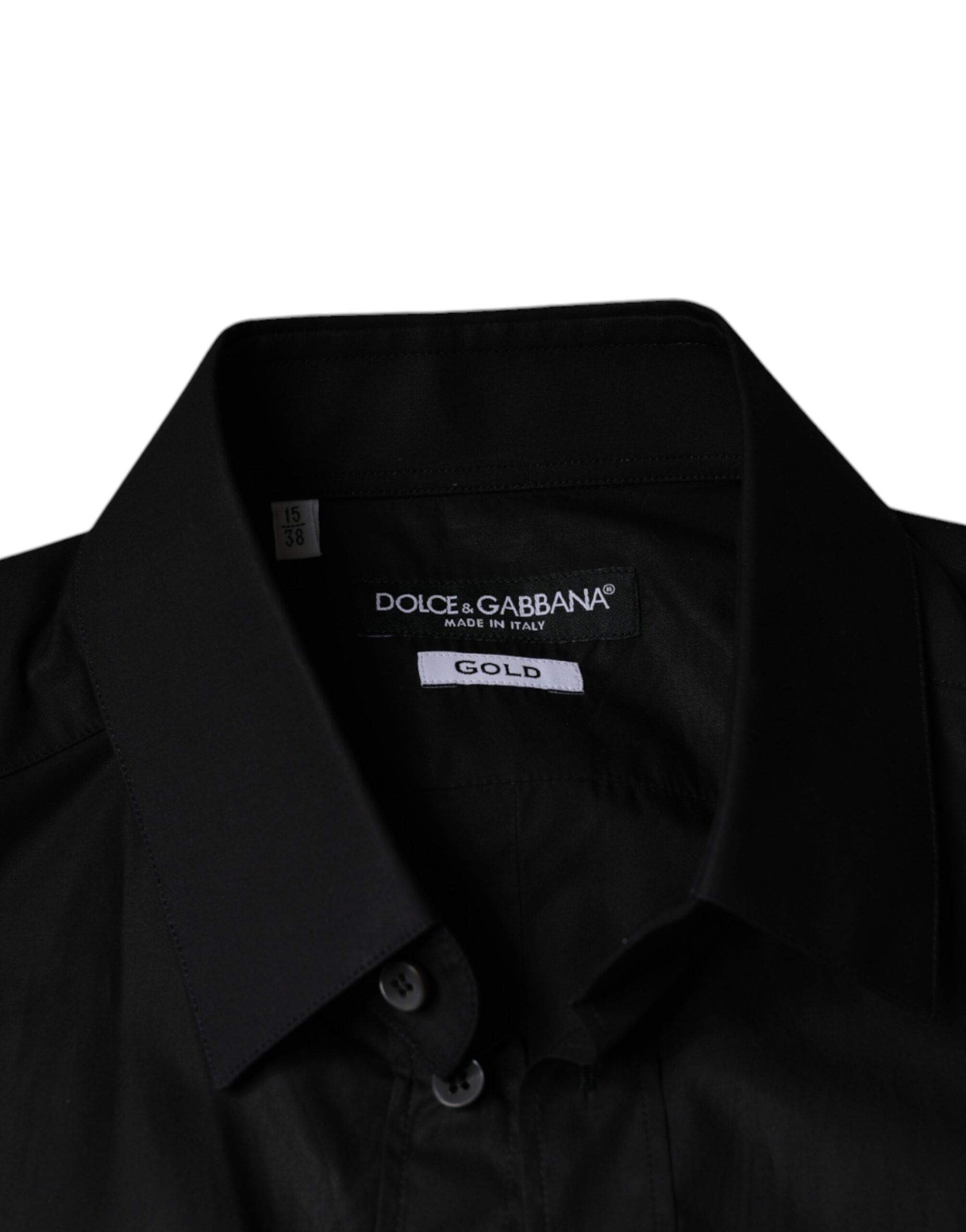 Dolce & Gabbana Черна памучна еластична рокля ЗЛАТНА Официална риза
