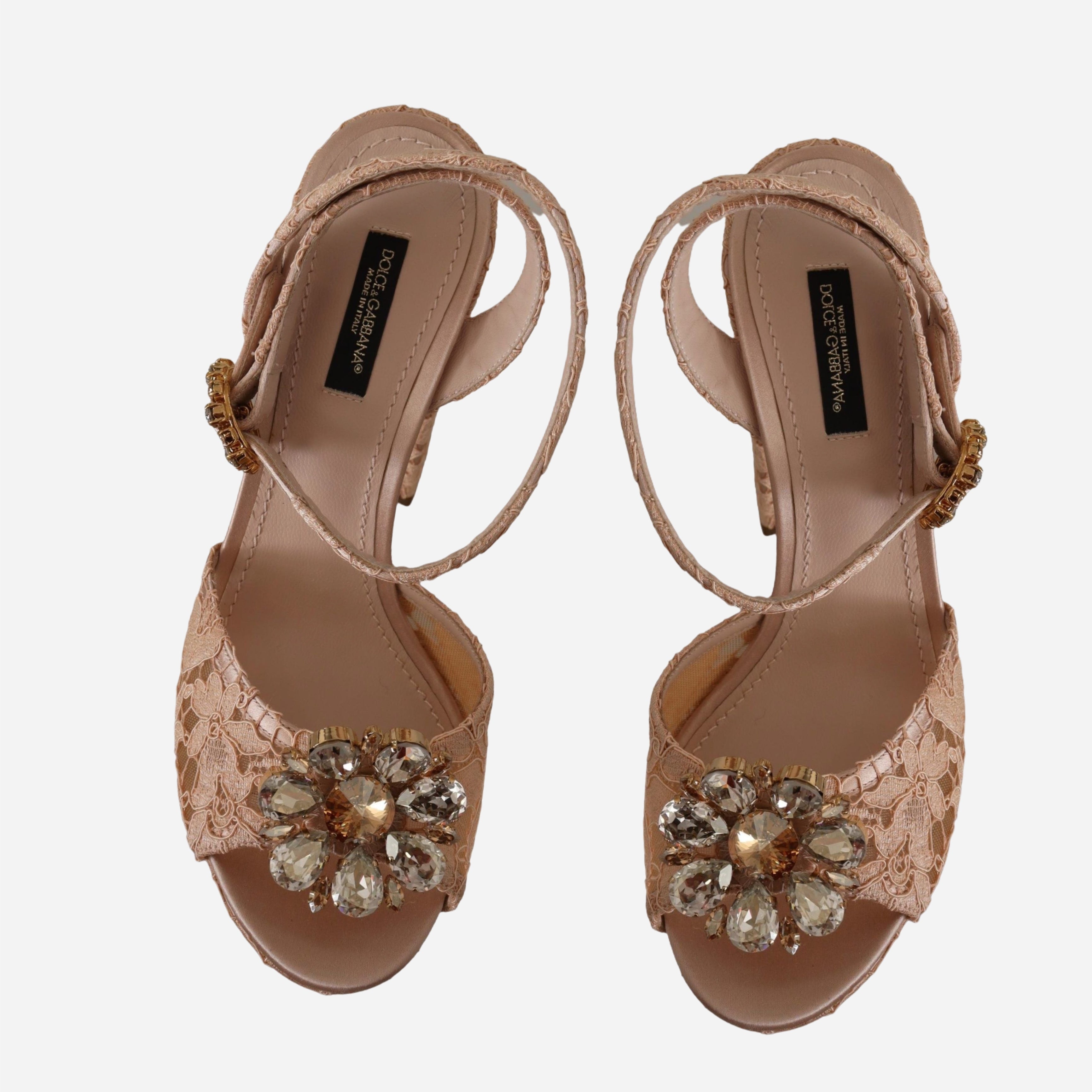 Дамски луксозни сандали в розово с дантела и кристали DOLCE & GABBANA
Women’s Luxury Pink Platform Sandals