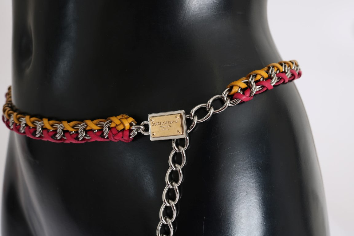 Dolce & Gabbana елегантен многоцветен колан, украсен с кристали