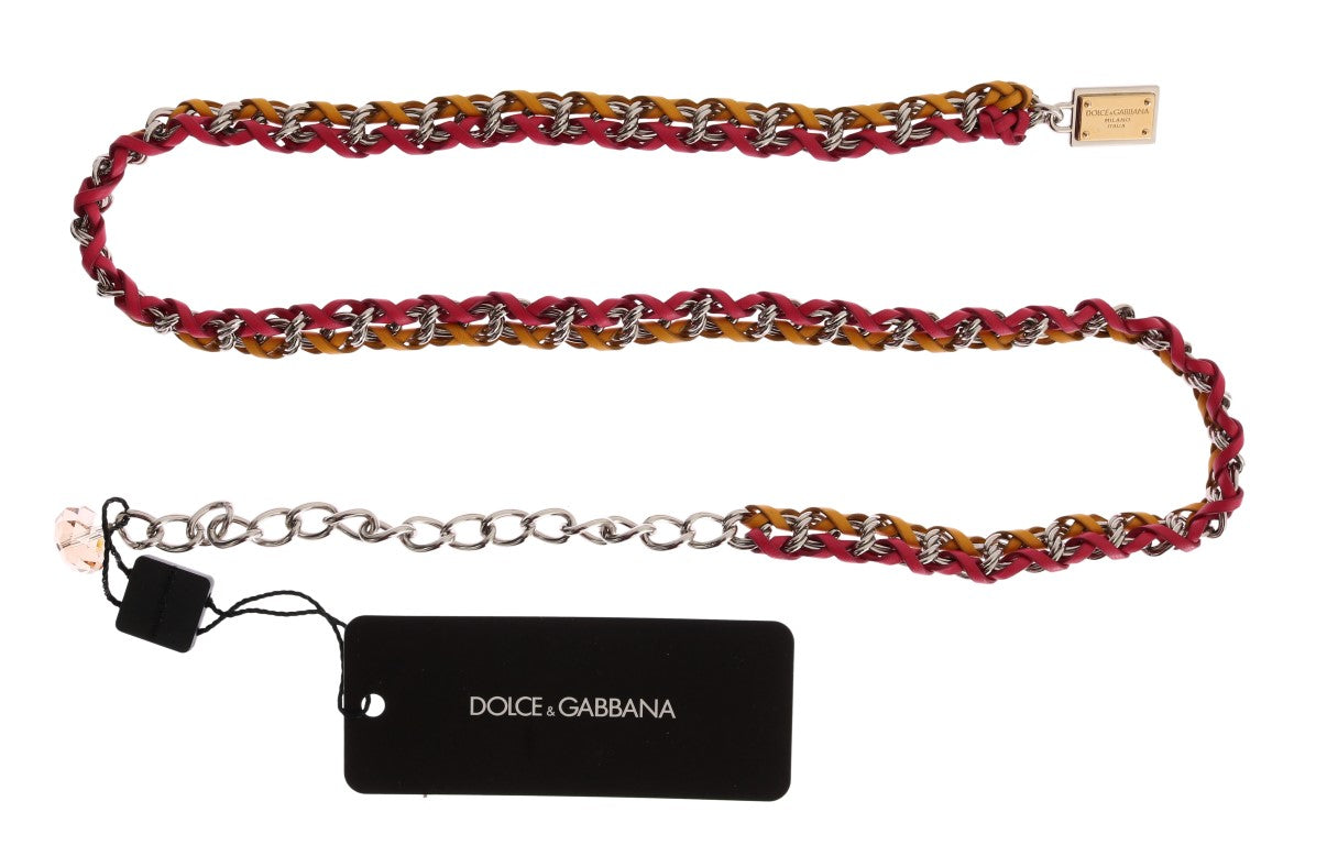 Dolce & Gabbana елегантен многоцветен колан, украсен с кристали