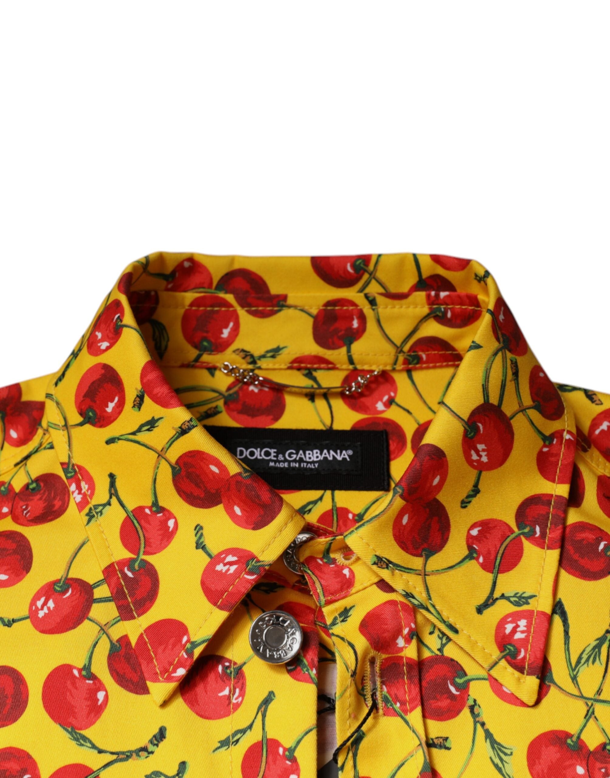 Мъжка ежедневна риза Dolce & Gabbana с жълто черешово копче