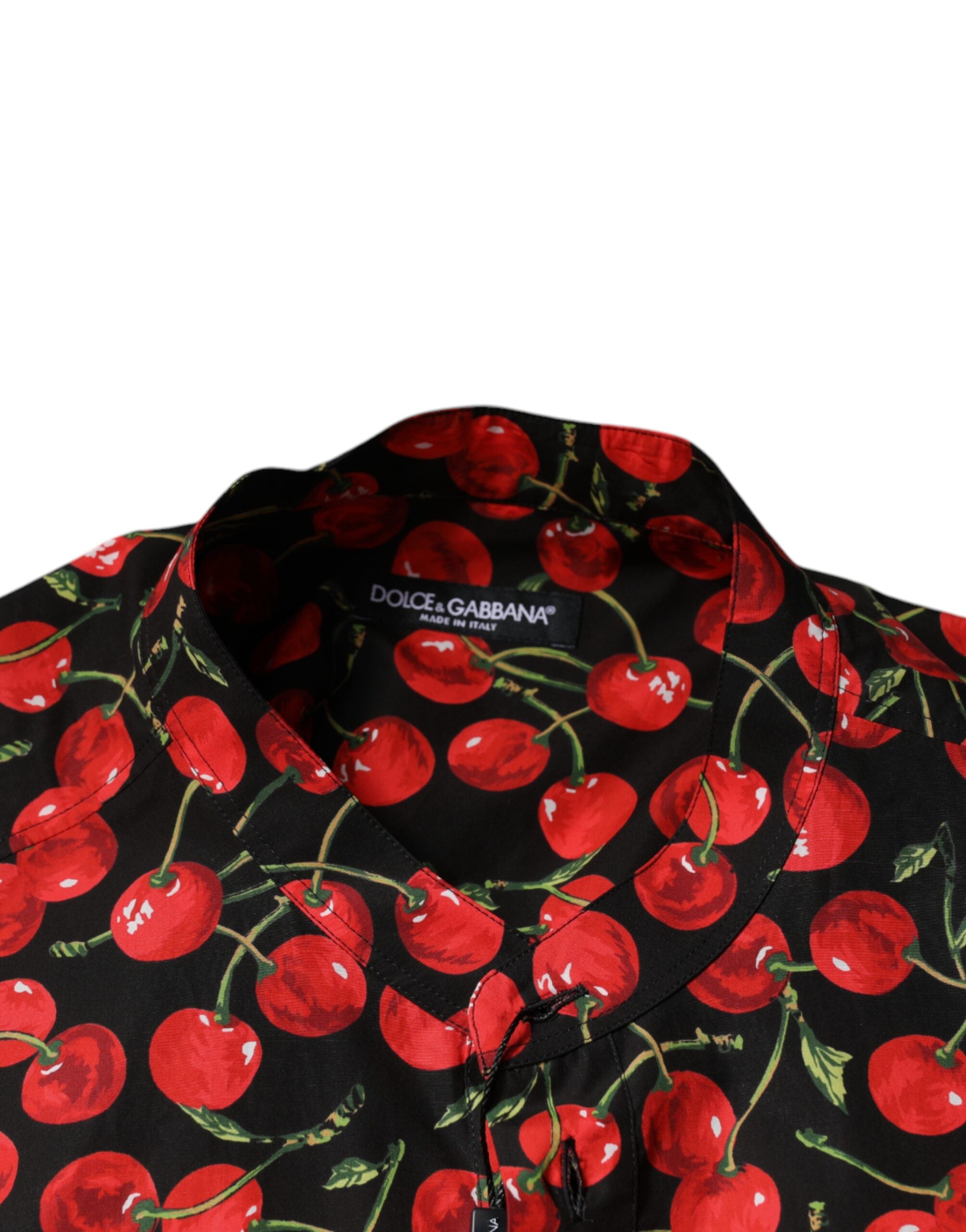 Ежедневна риза Dolce & Gabbana с памучни копчета и черна череша