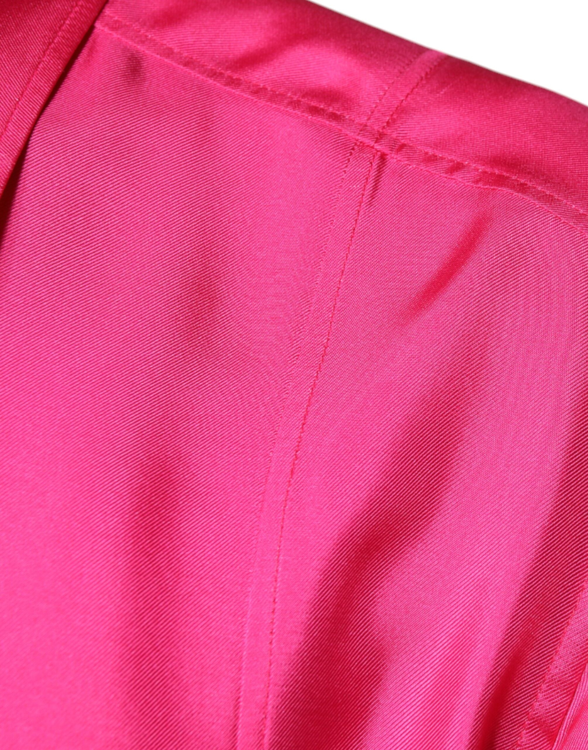 Розова мъжка риза с копринена яка Dolce & Gabbana