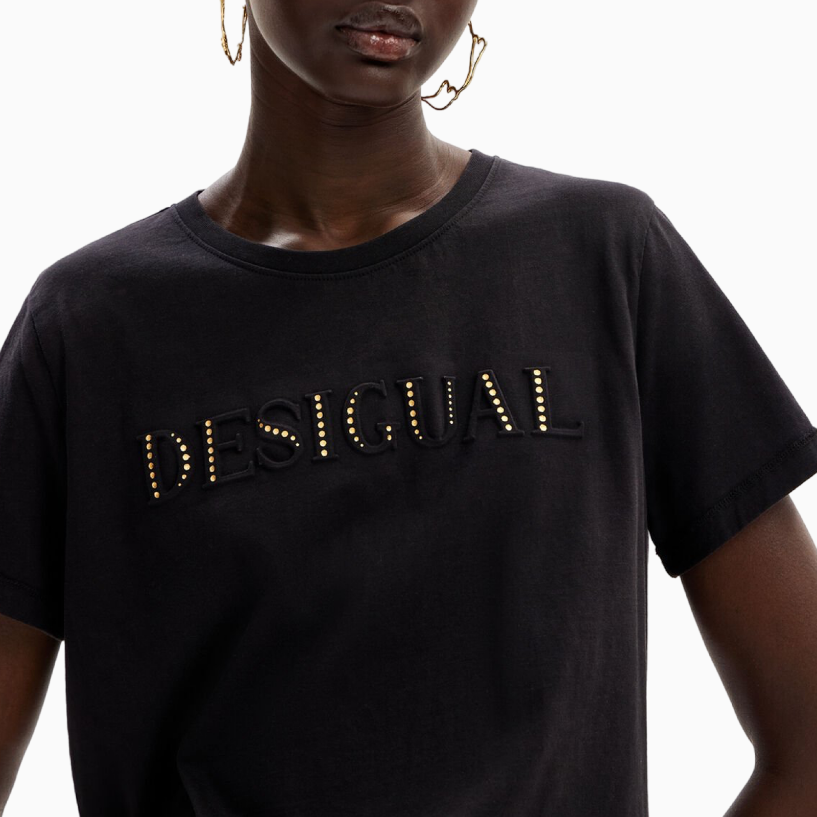Дамска черна тениска Desigual 25SWTK17