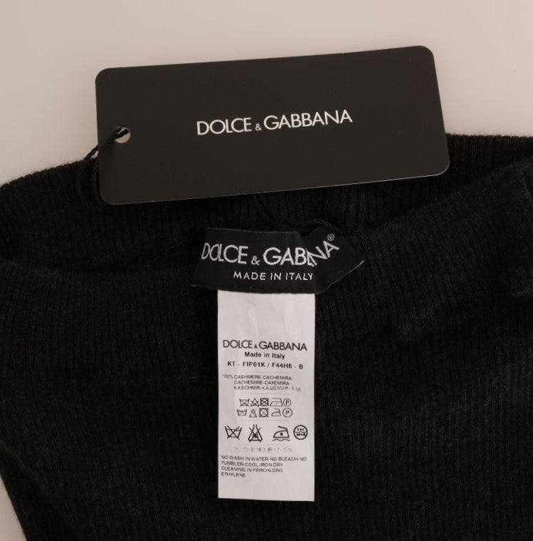 Dolce & Gabbana Елегантен сив кашмирен панталон с висока талия
