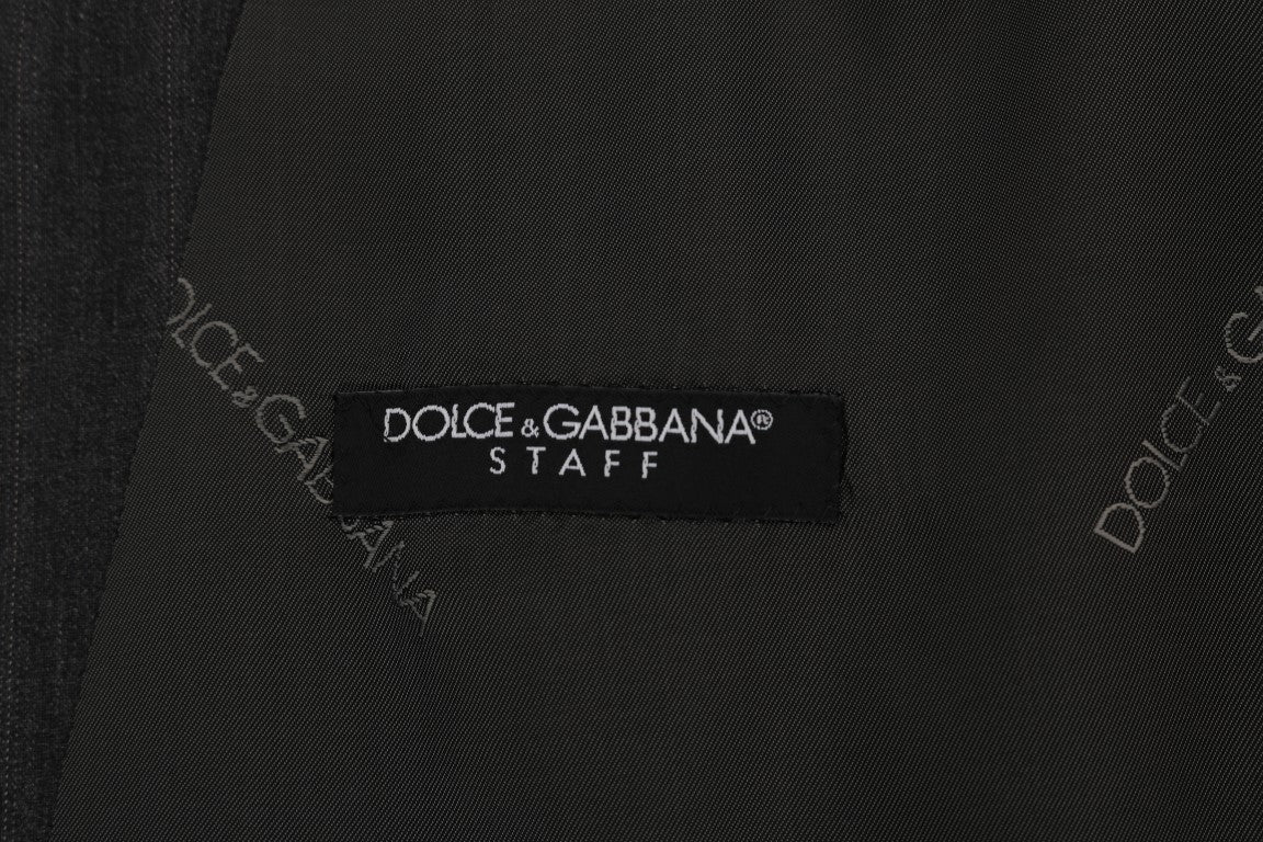Елегантна едноредна жилетка на сиви райета Dolce & Gabbana