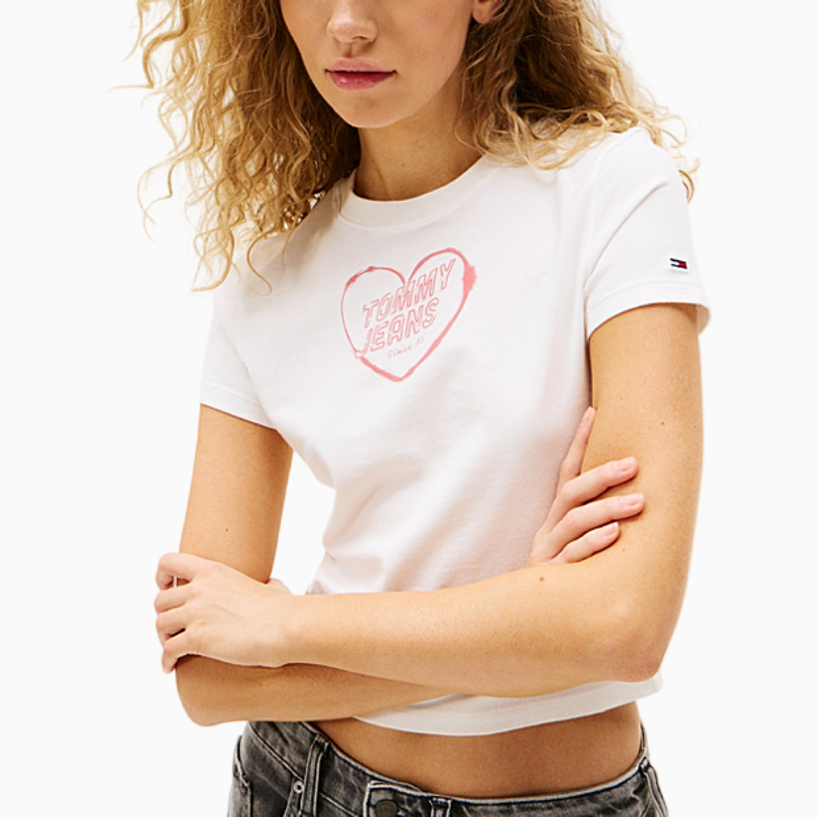 Дамска бяла тениска Tommy Hilfiger Jeans Close-Up