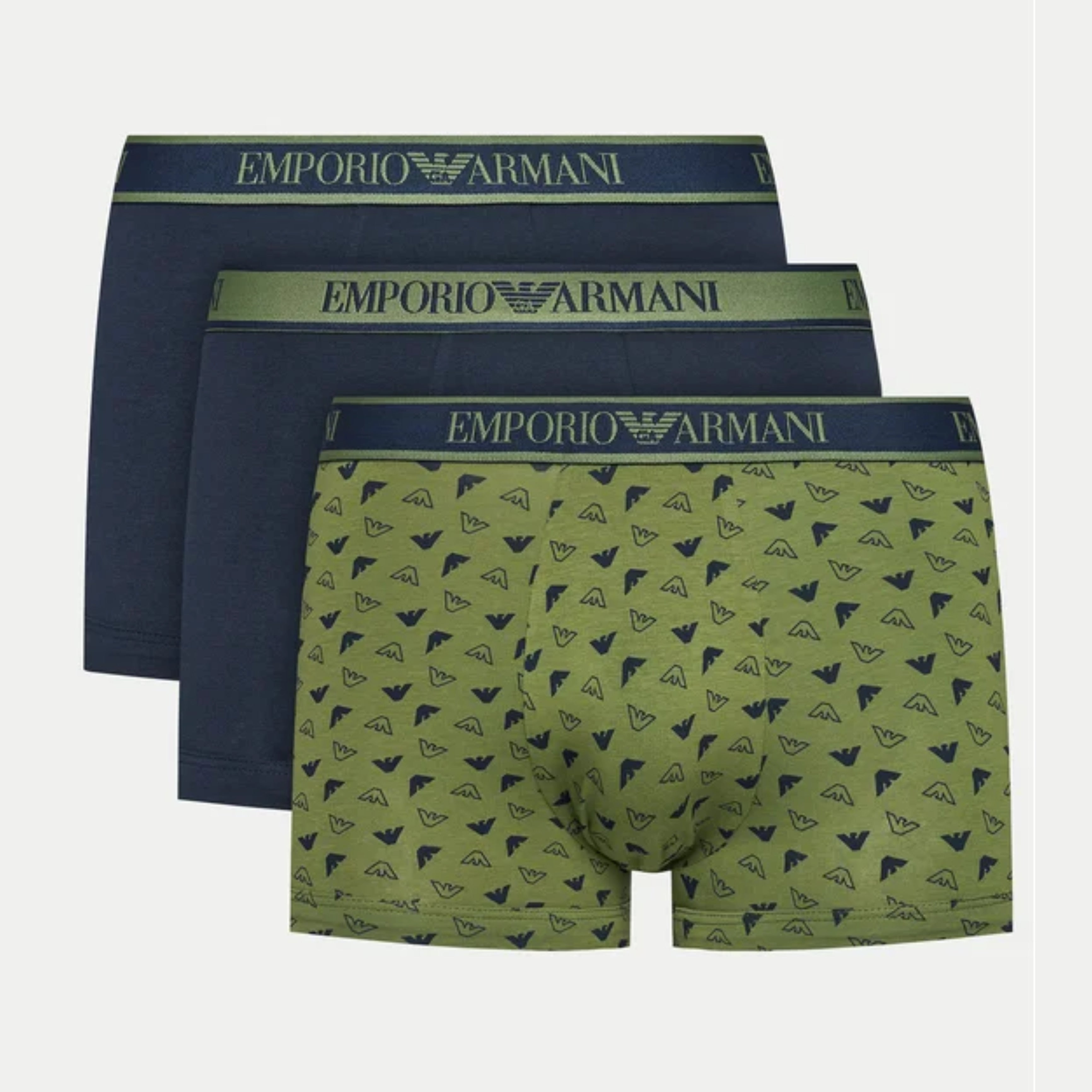 Мъжки боксерки Men's boxers Emporio Armani 112130 4F717 75436 Marin/St Oliva/Marin 3-pack