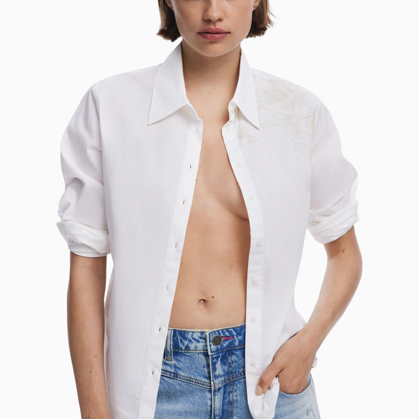 Дамска риза Desigual Women Shirt 25WWCW13 1001 Front View