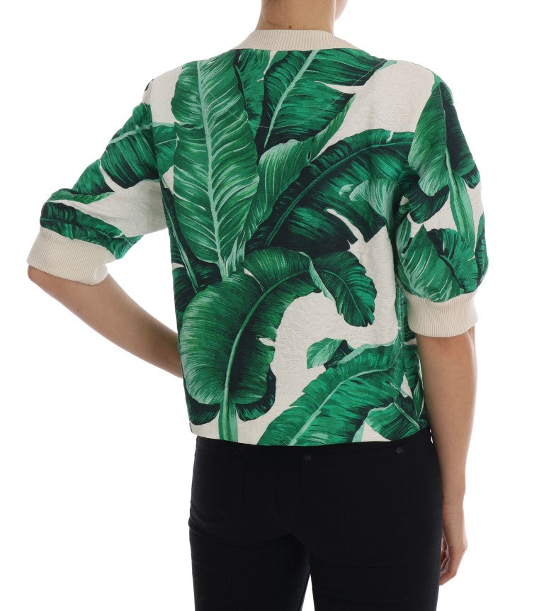 Тропически пуловер с пайети Dolce & Gabbana - Lush Greenery Edition