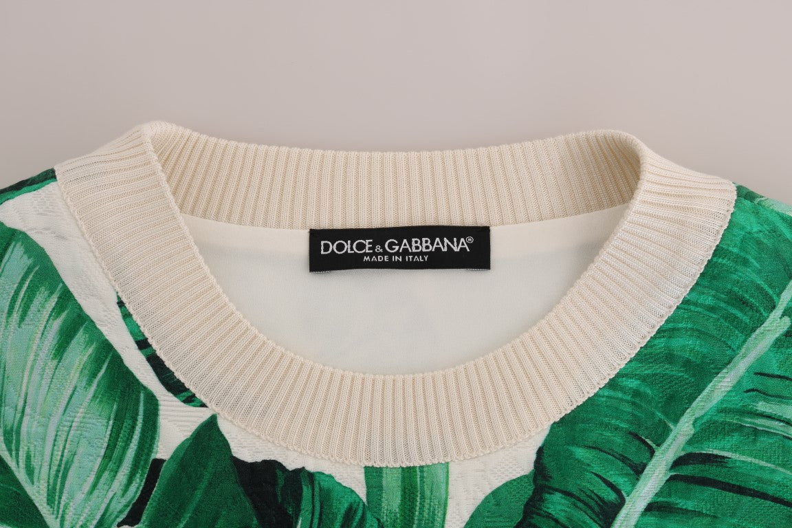 Тропически пуловер с пайети Dolce & Gabbana - Lush Greenery Edition