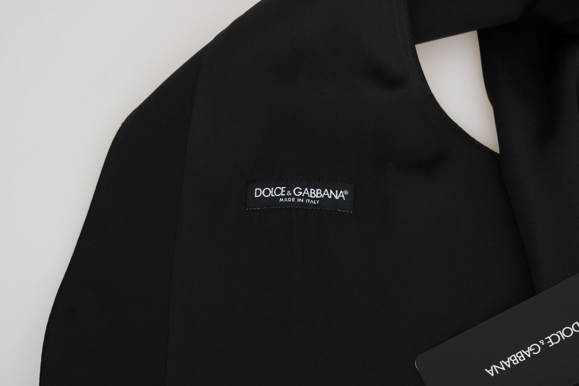 Dolce & Gabbana Елегантен прилепнал официален елек в черно