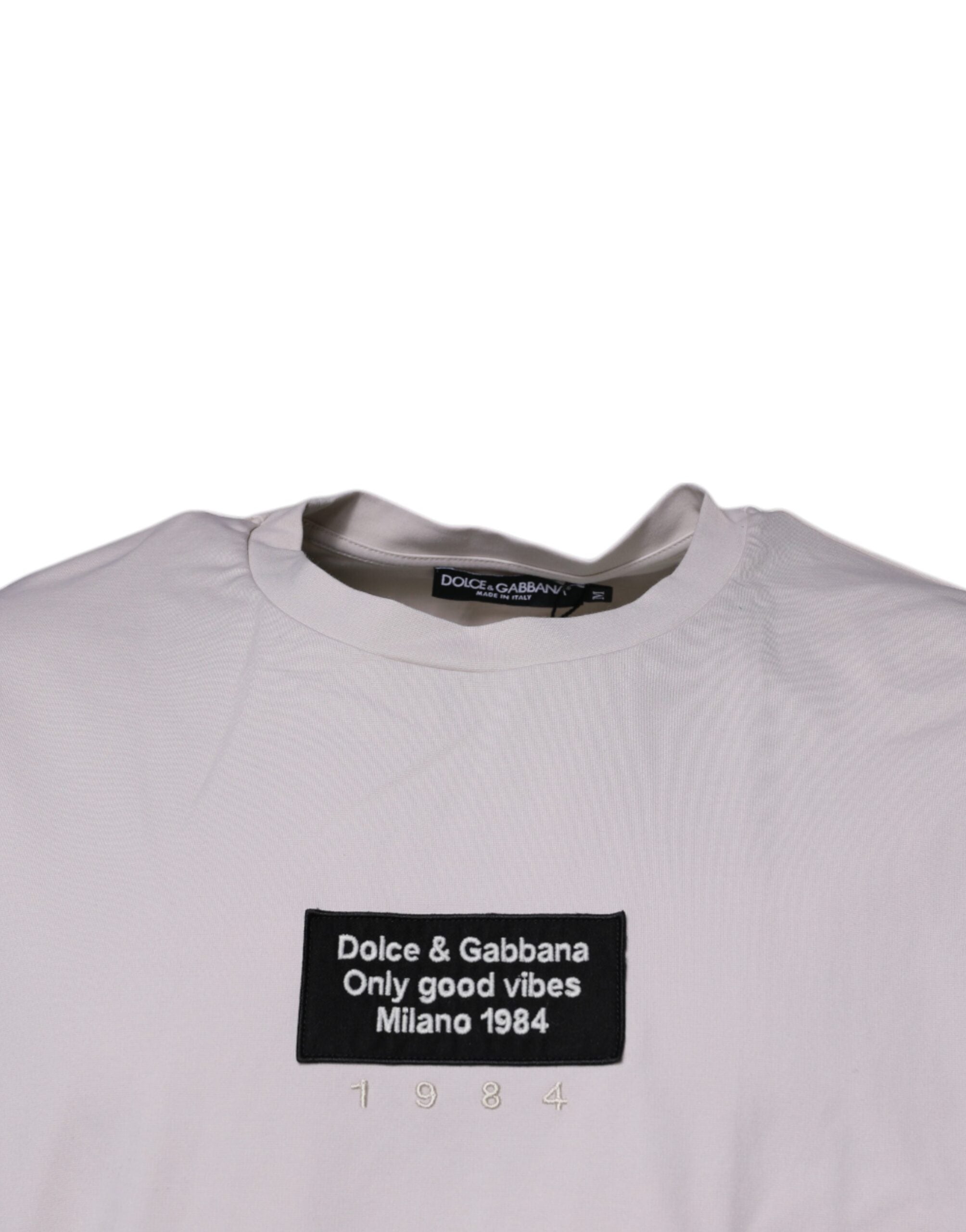 Тениска Dolce & Gabbana Beige DG с кръгло деколте и къси ръкави