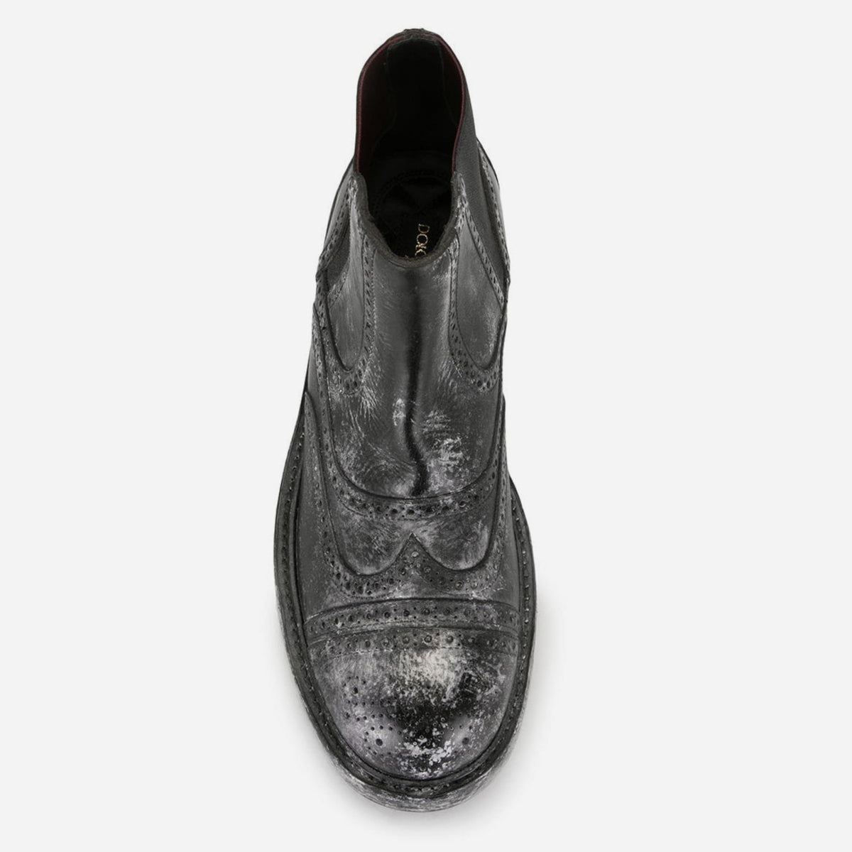 Dolce & Gabbana Black Faded Chelsea Ankle Boots Top View