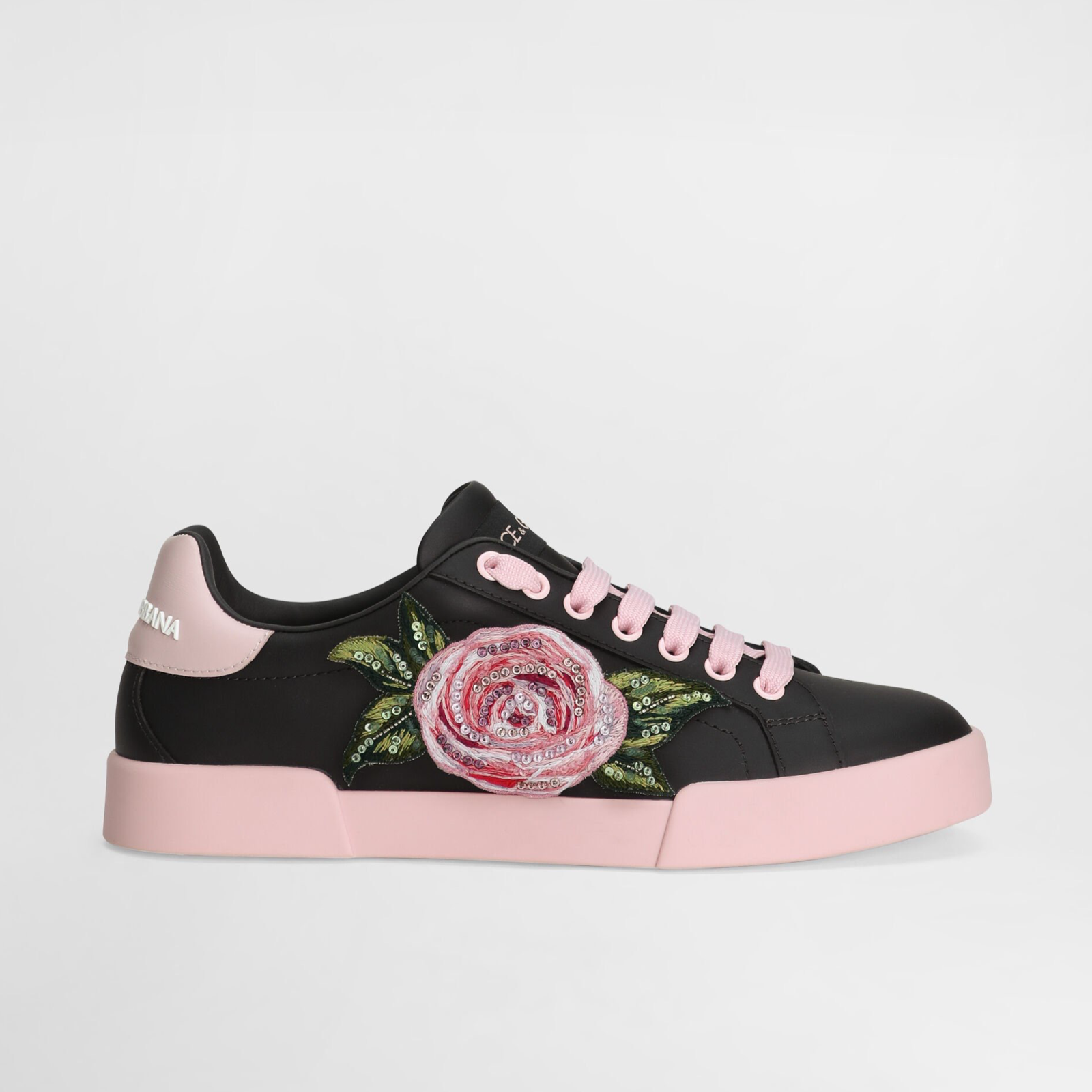 Dolce & Gabbana Portofino Floral Print Women Sneakers CK2318 A6O568 B966 Lateral View
