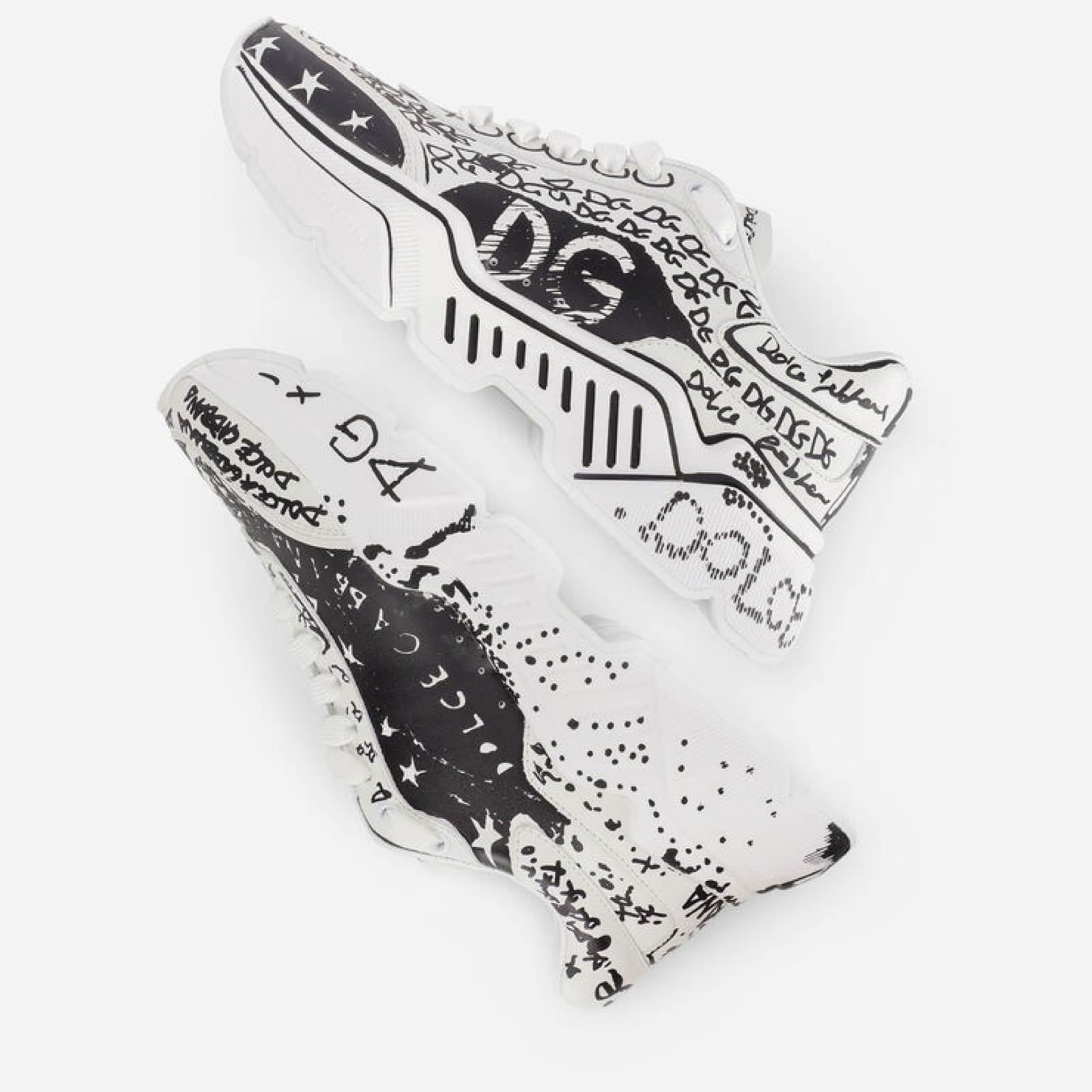 Dolce & Gabbana Daymaster Hand Painted Graffiti Sneakers CK1791 AO773 HWF57 Top View