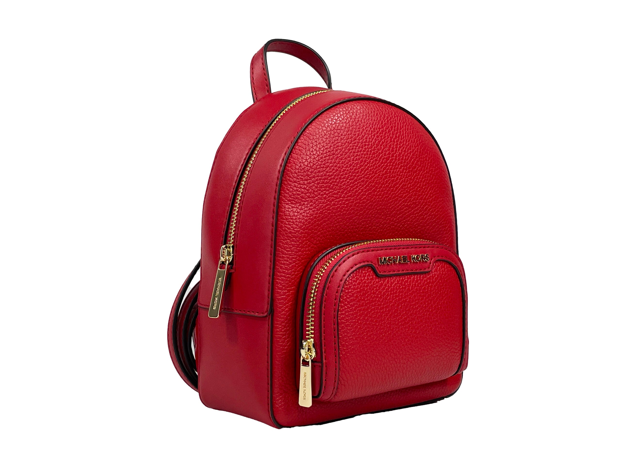 Кожена раница с джоб с цип Michael Kors Jaycee Mini XS Червена