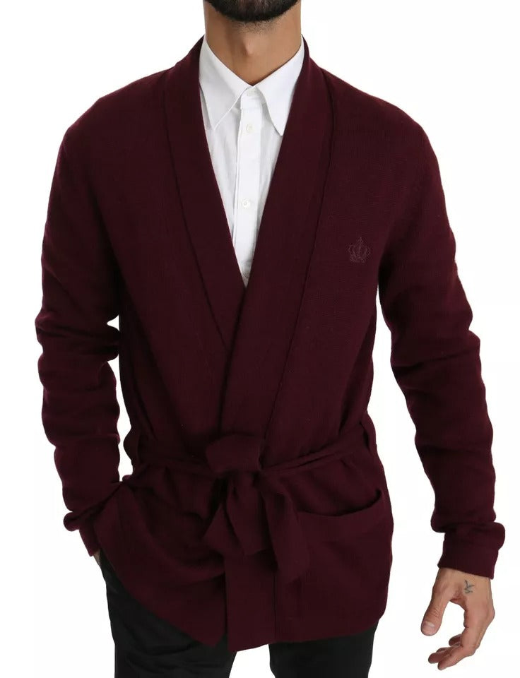 Пуловер Dolce & Gabbana Bordeaux Cashmere Crown Cardigan